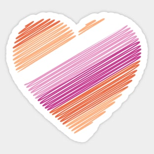 Lesbian Flag Heart Sticker
